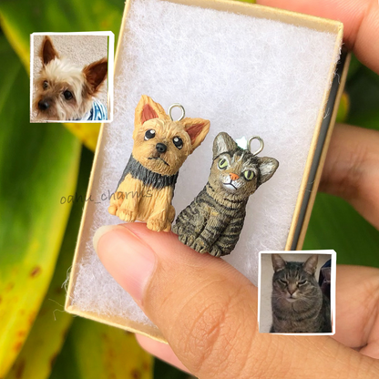 Custom Pet Kitty Full Body Polymer Clay Charm