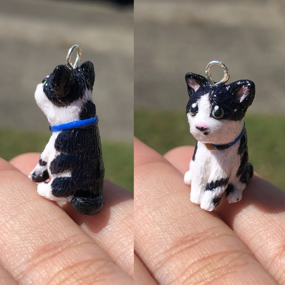 Custom Pet Kitty Full Body Polymer Clay Charm