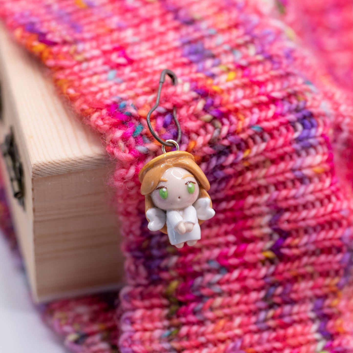 Christmas Angel Clay Charm | Stitch Marker