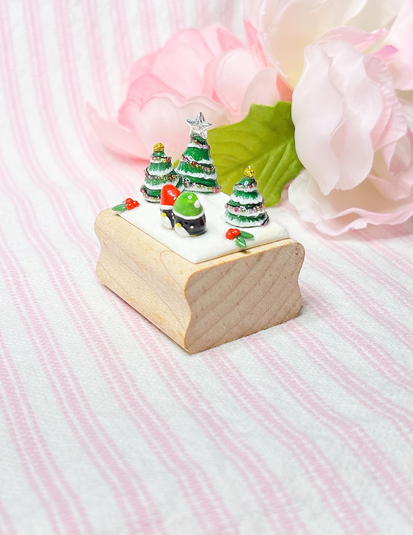 Penguins + Christmas Trees Figurine