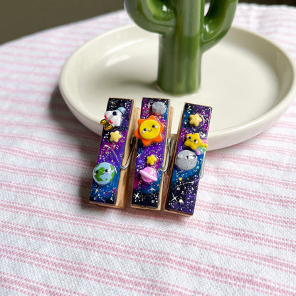 Outer Space Wooden Clip Set