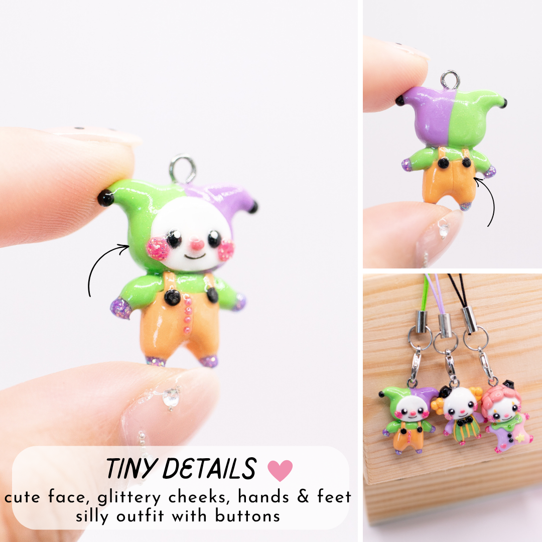 H'ween Clown Clay Charm (A)