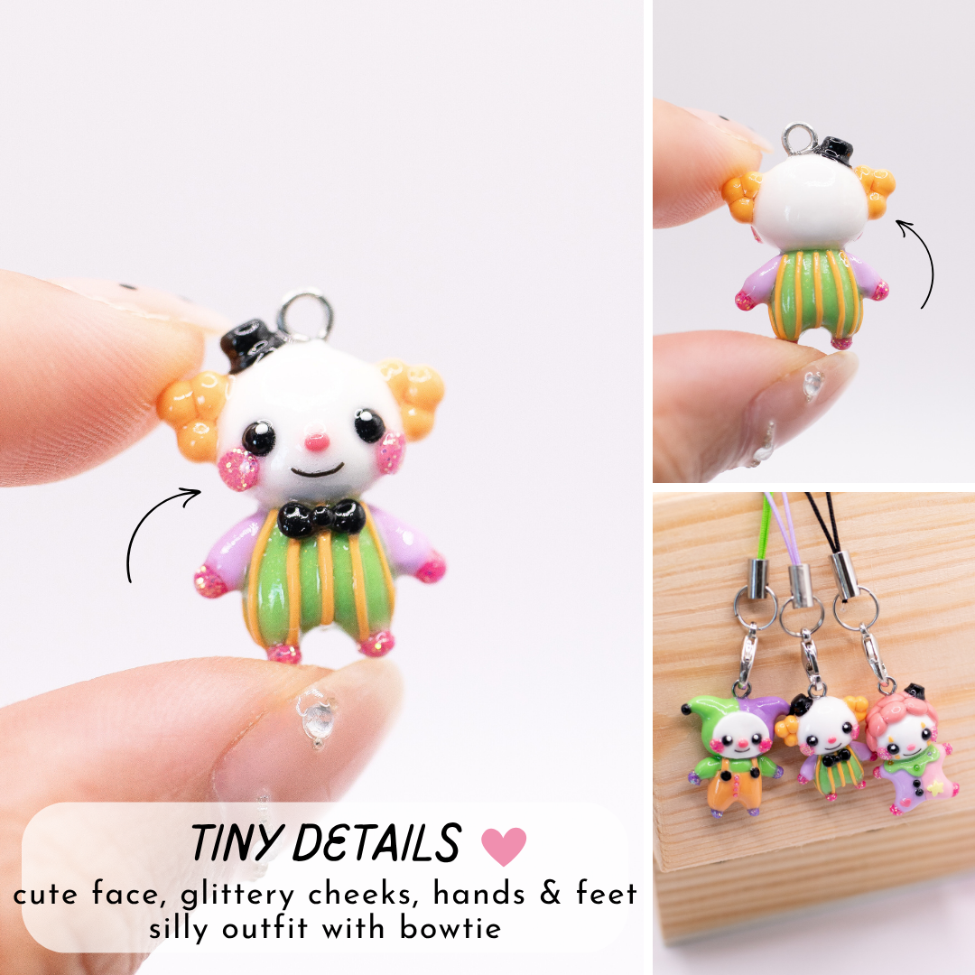 H'ween Clown Clay Charm (B)