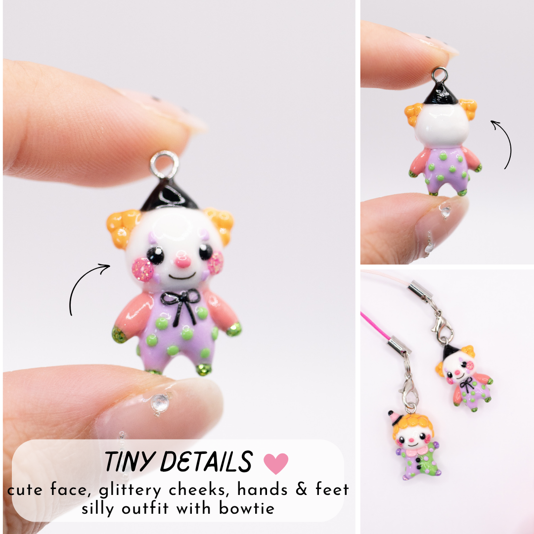 H'ween Clown Clay Charm (C)