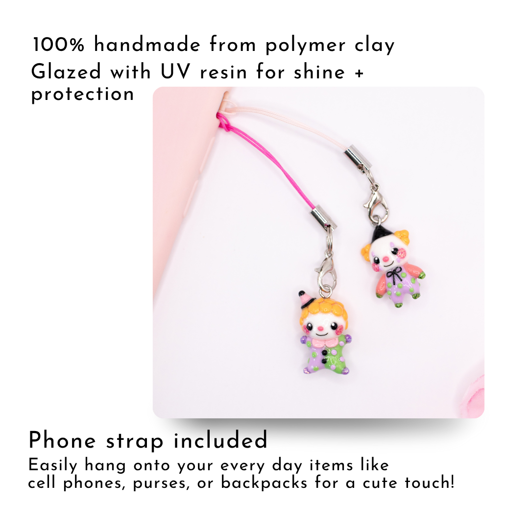 H'ween Clown Clay Charm (C)