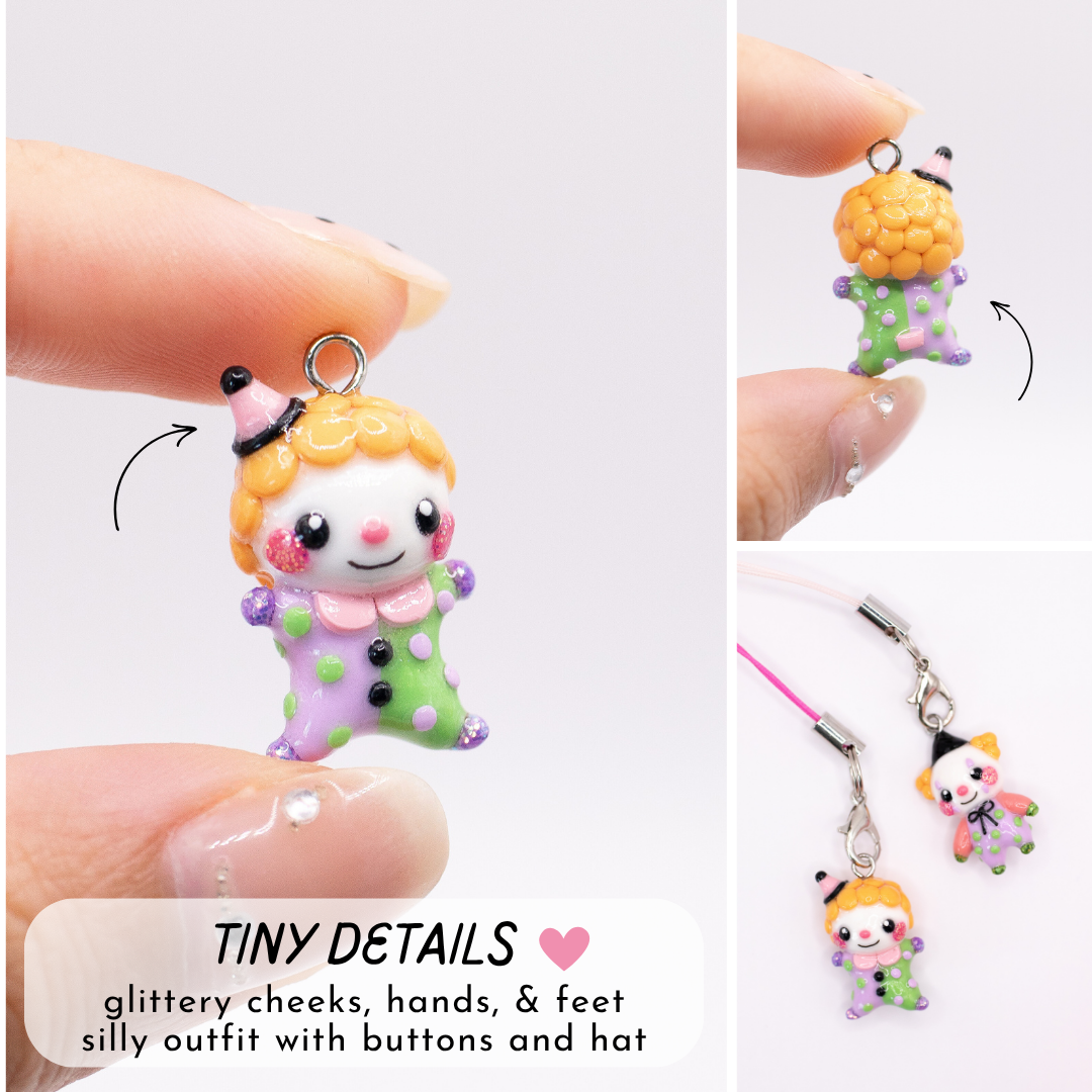 H'ween Clown Clay Charm (D)