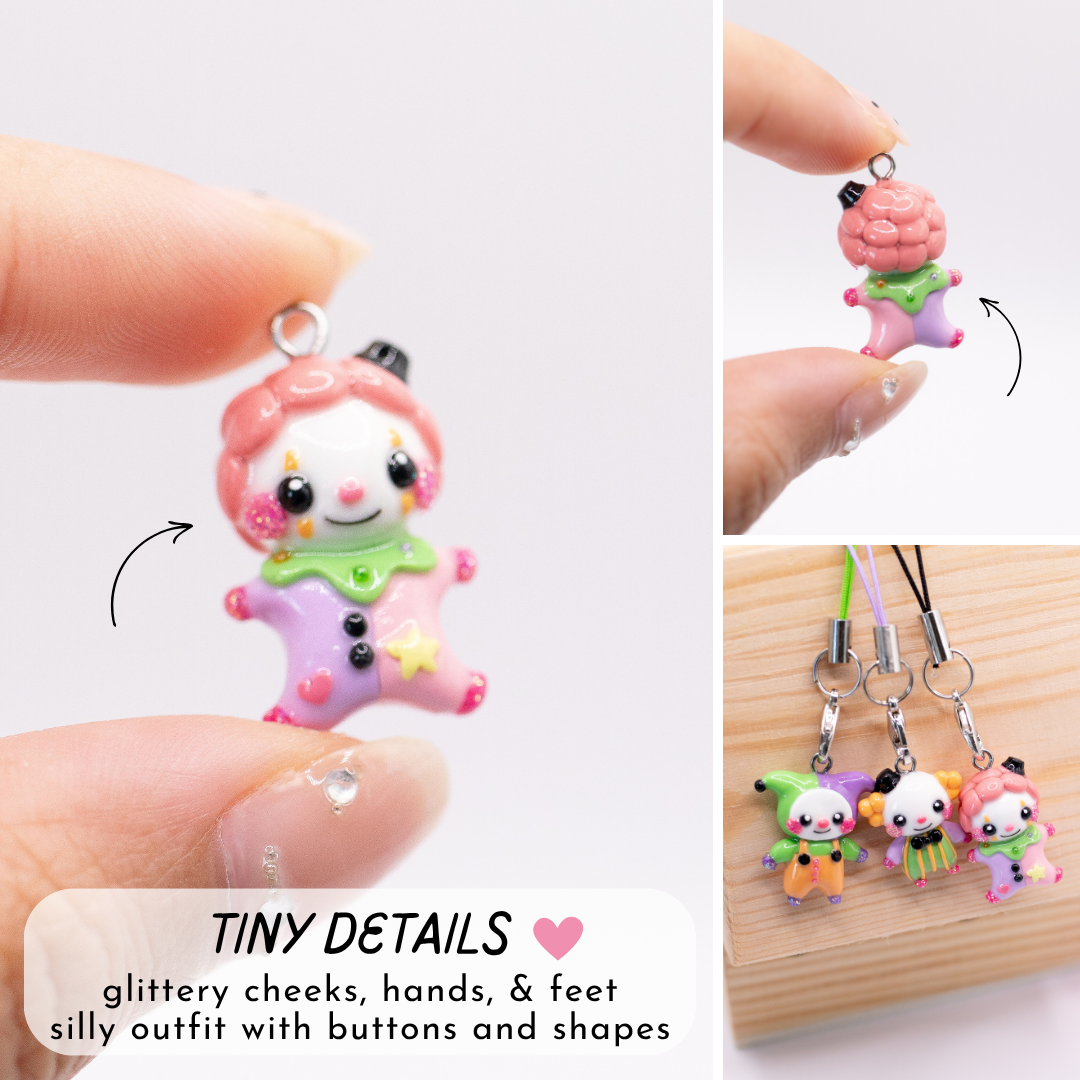 H'ween Clown Clay Charm (E)