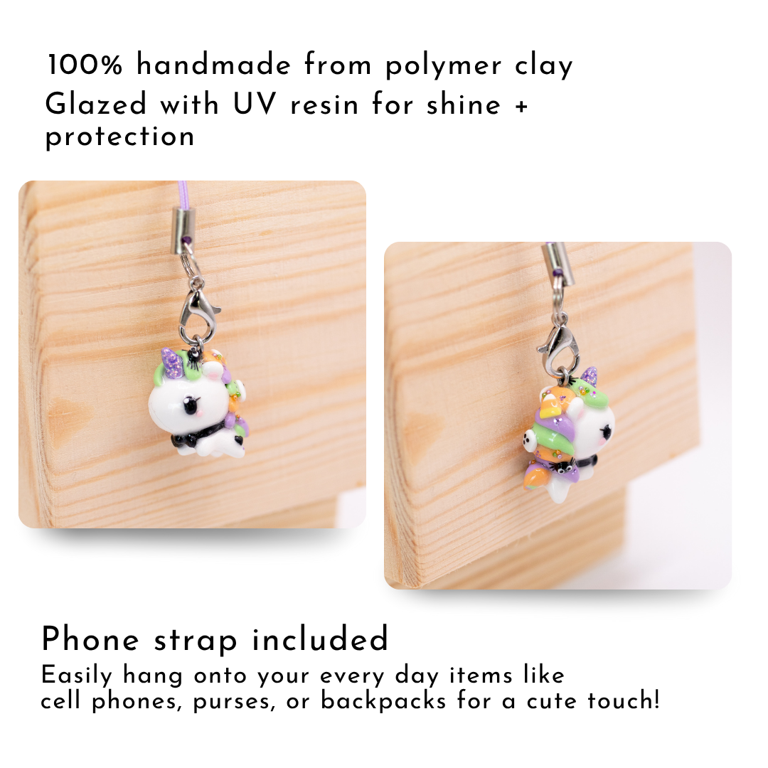 Spooky Unicorn Clay Charm