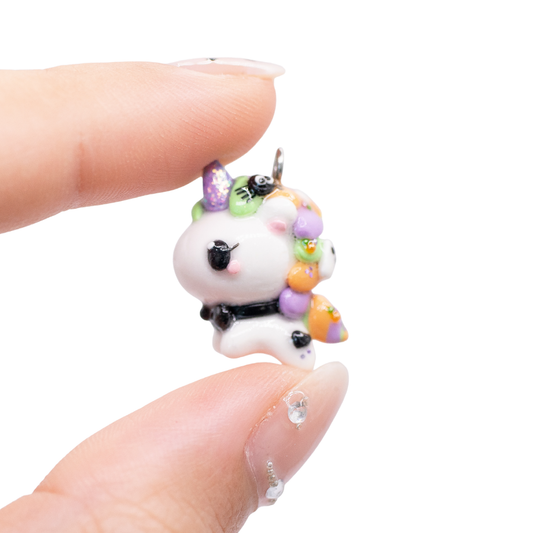 Spooky Unicorn Clay Charm