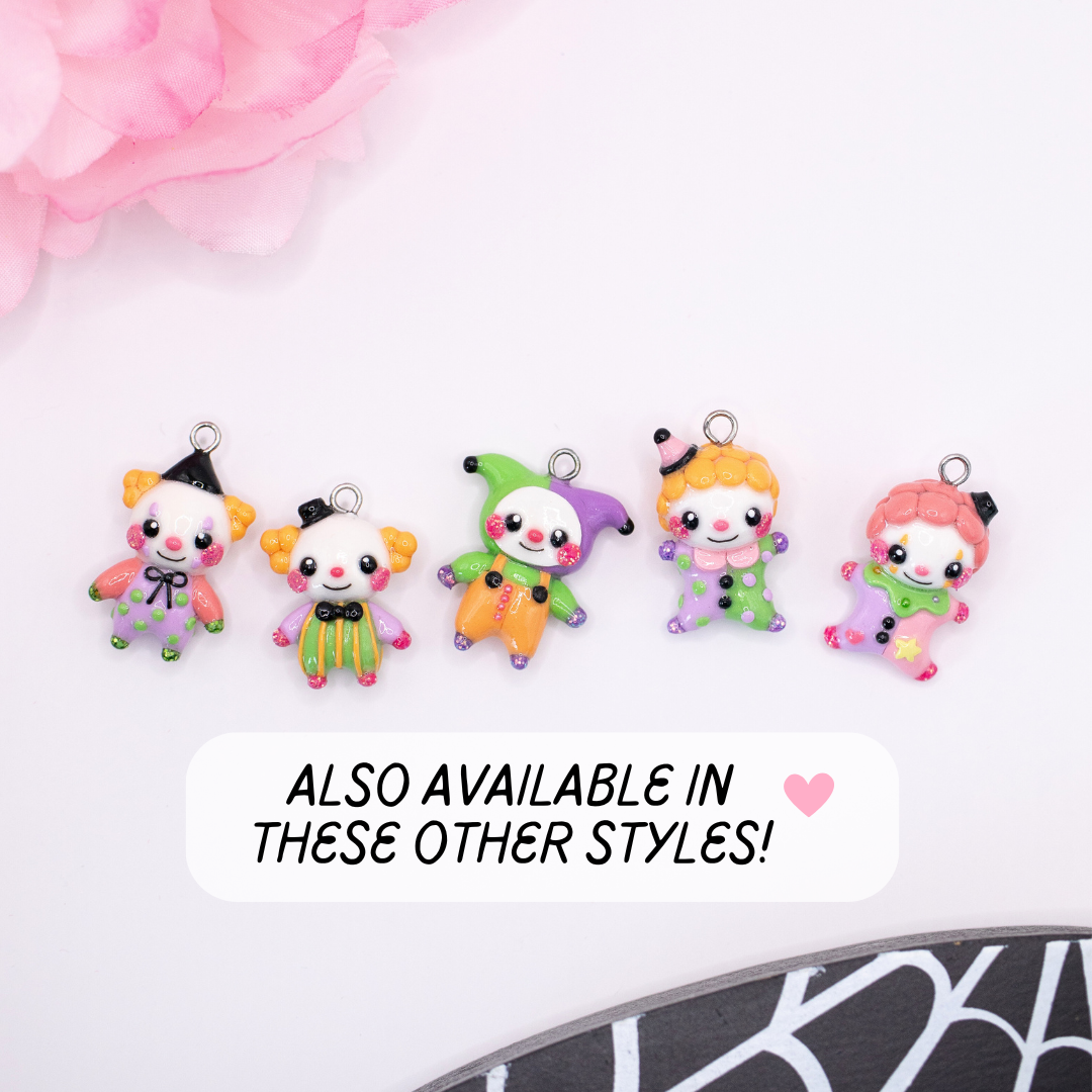 H'ween Clown Clay Charm (C)