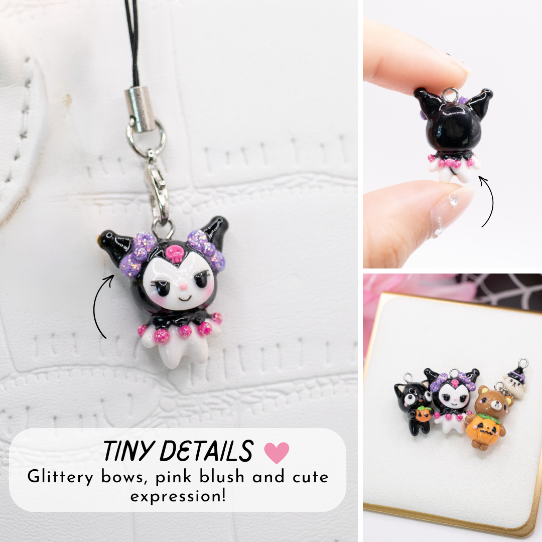 Kuromi Polymer Clay Charm