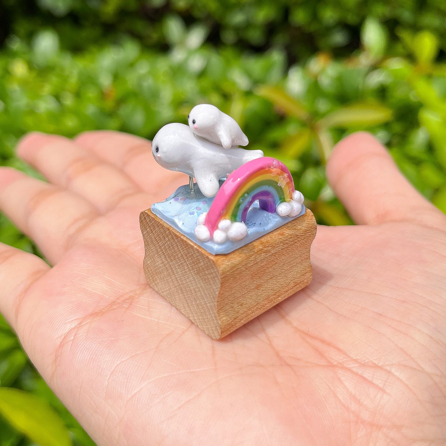 Monk Seals Ocean Rainbow Figurine