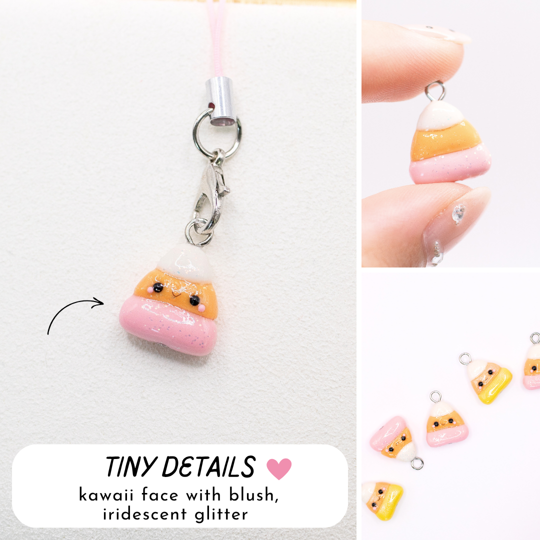 Pink Candycorn Clay Charm