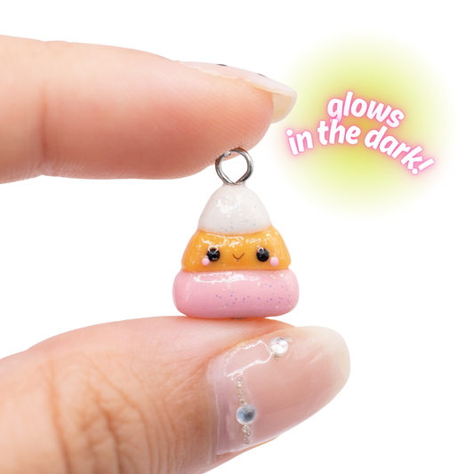 Pink Candycorn Clay Charm