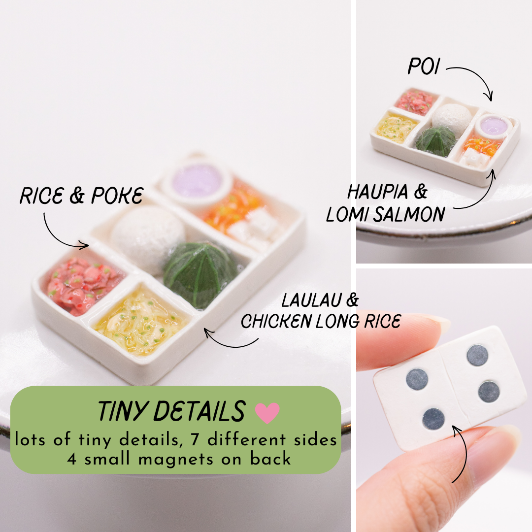 Hawaiian Plate Lunch Clay Magnet