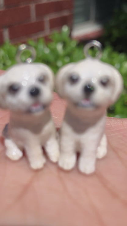 Custom Pet Portrait Dog Full Body Polymer Clay Charm