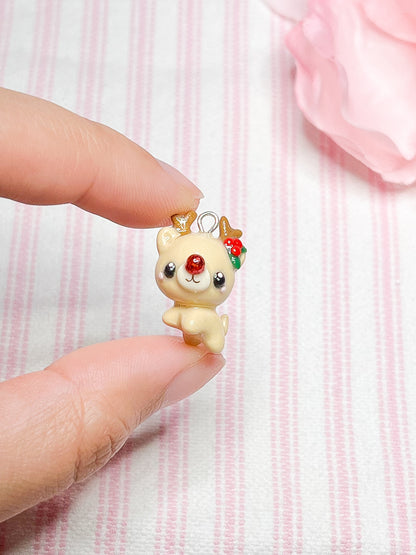 Rudolph/Clarice Reindeer Polymer Clay Charm