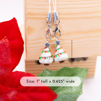 Silver Christmas Tree Clay Charm | Stitch Marker