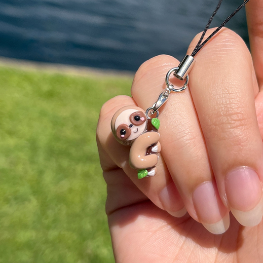 Sloth on Branch Clay Charm