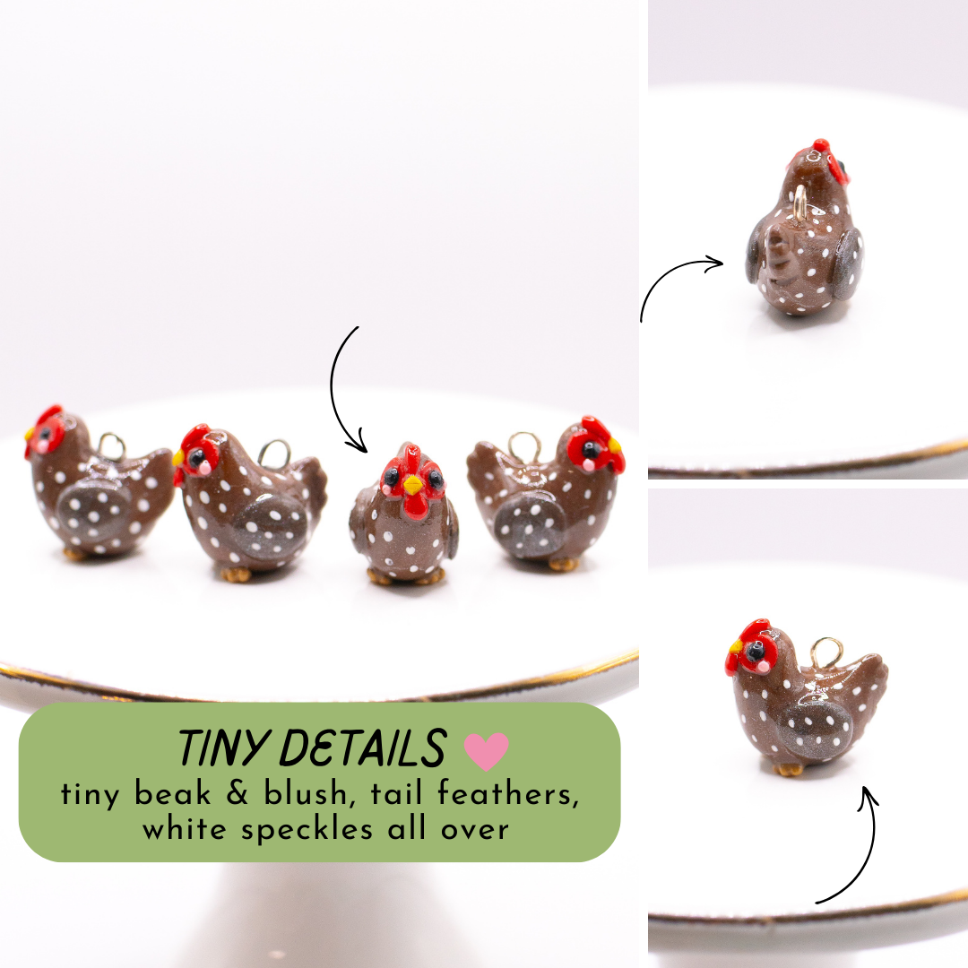Speckled Hen Clay Charm