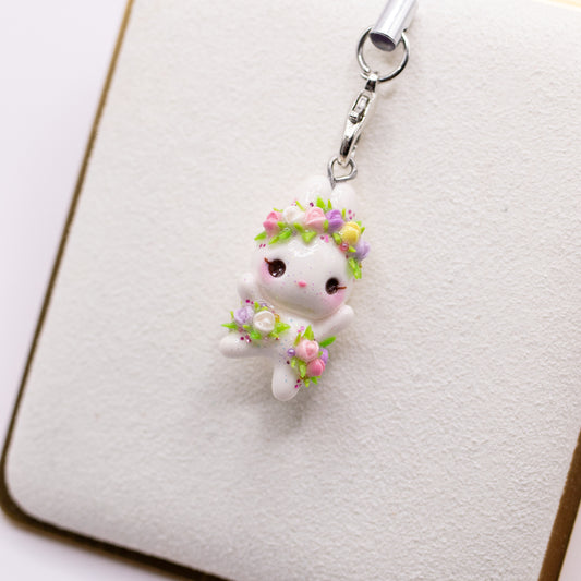 Summer Tulips Floral Bunny Charm