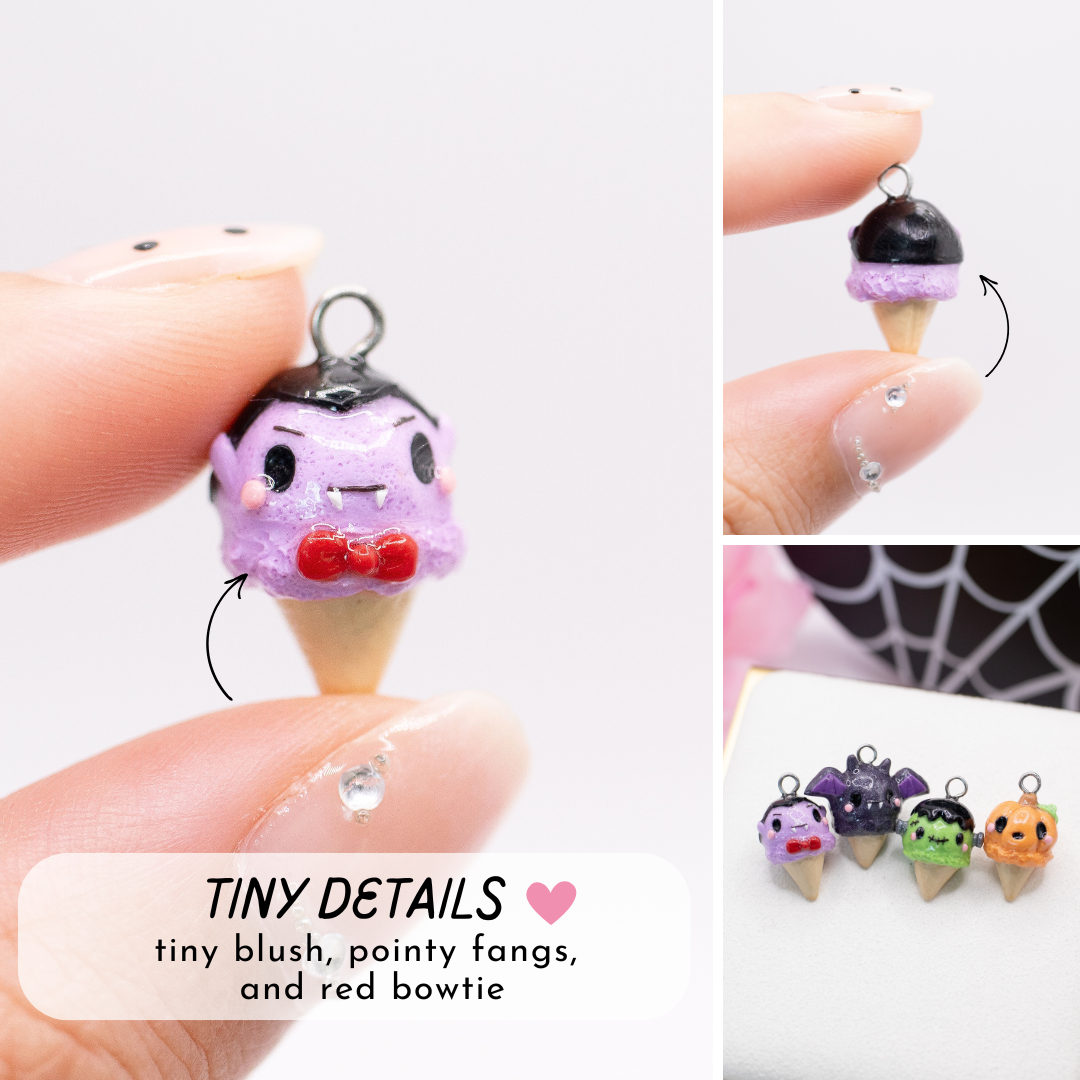 Vampire Ice Cream Clay Charm