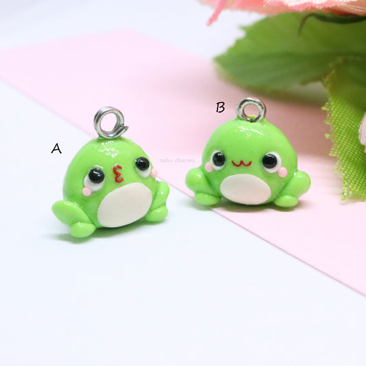 Green Frog Polymer Clay Charm (2 Styles Available)