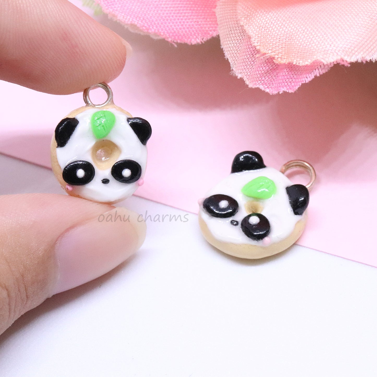 Panda Donut Polymer Clay Charm