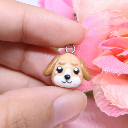 Brown Dog Polymer Clay Charm