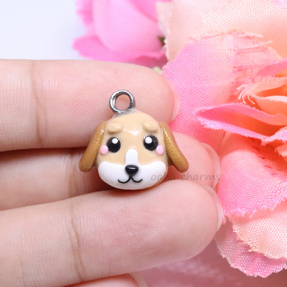 Brown Dog Polymer Clay Charm