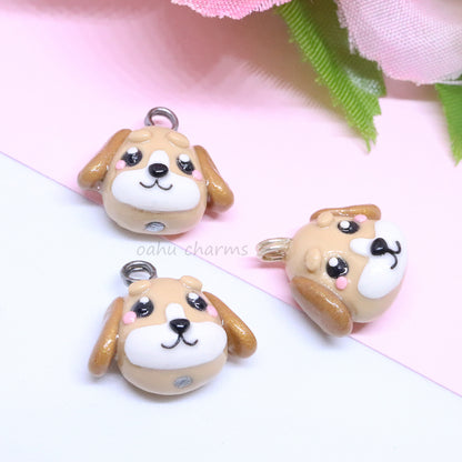 Brown Dog Polymer Clay Charm