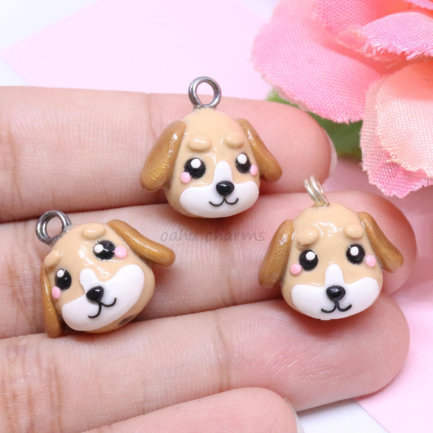 Brown Dog Polymer Clay Charm