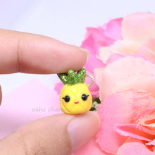 Load image into Gallery viewer, Pineapple with Glittery Leaves Polymer Clay Charm (4 Styles Available)

