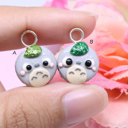 Totoro Glitter Macaron Polymer Clay Charm