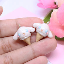 Load image into Gallery viewer, White Puppy Ice Cream Polymer Clay Charm
