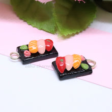 Load image into Gallery viewer, Sushi Platter 3 Piece Polymer Clay Charm
