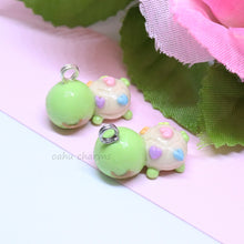 Load image into Gallery viewer, Rainbow Hearts Turtle Polymer Clay Charm
