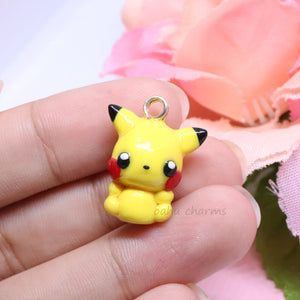 Yellow Electric Mouse Polymer Clay Charm