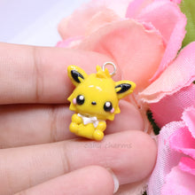 Load image into Gallery viewer, Yellow Electric Fox Polymer Clay Charm

