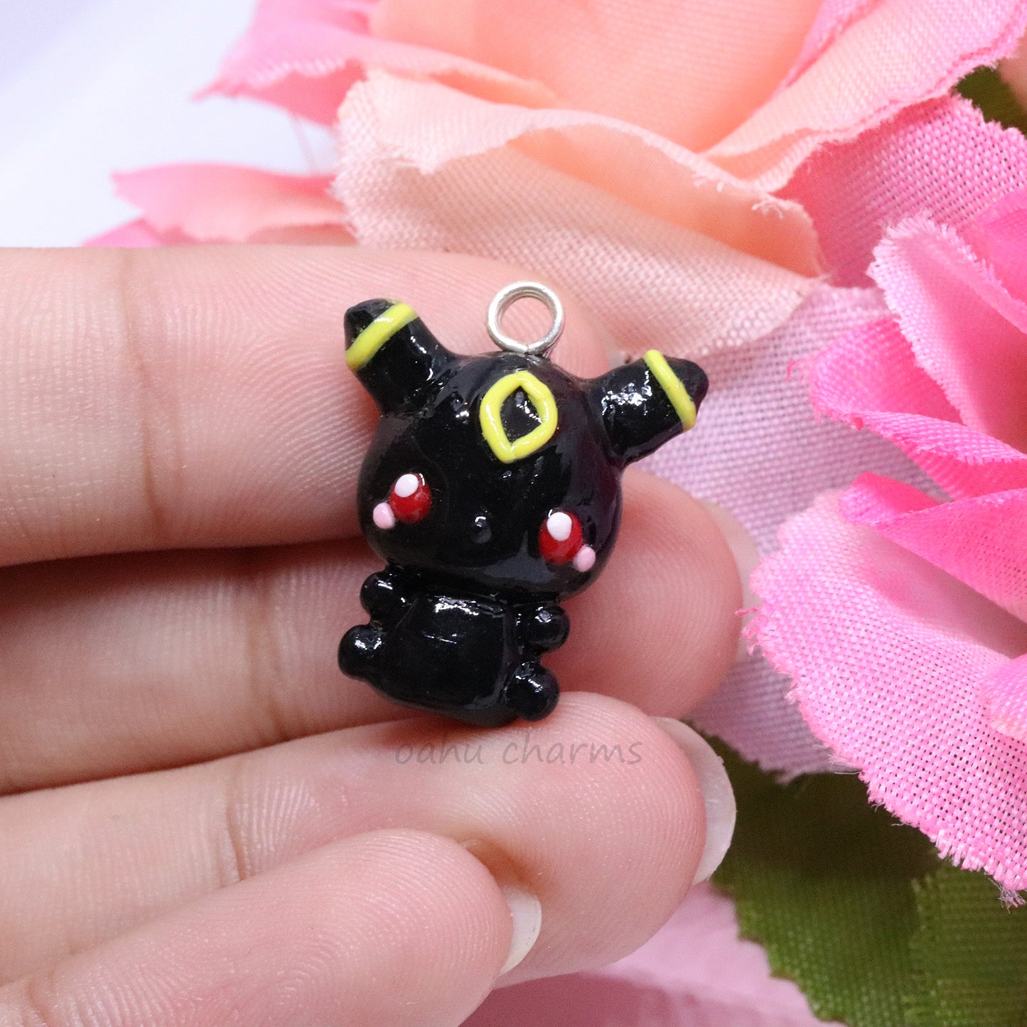 Dark Umbreon Fox Polymer Clay Charm