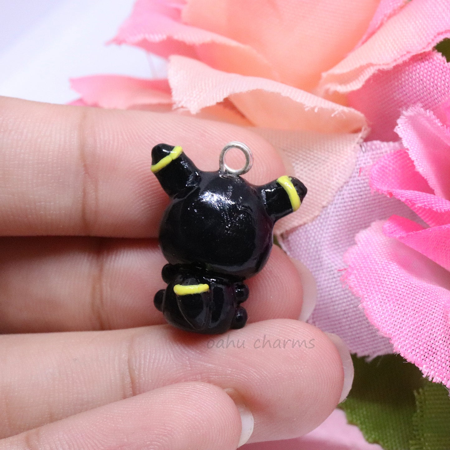 Dark Umbreon Fox Polymer Clay Charm