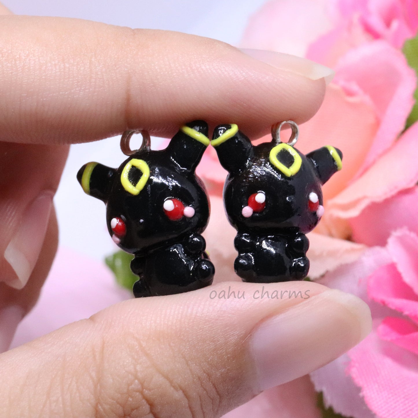 Dark Umbreon Fox Polymer Clay Charm