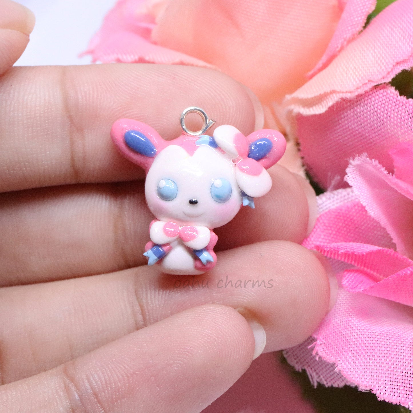 Sylveon Pokemon Polymer Clay Charm