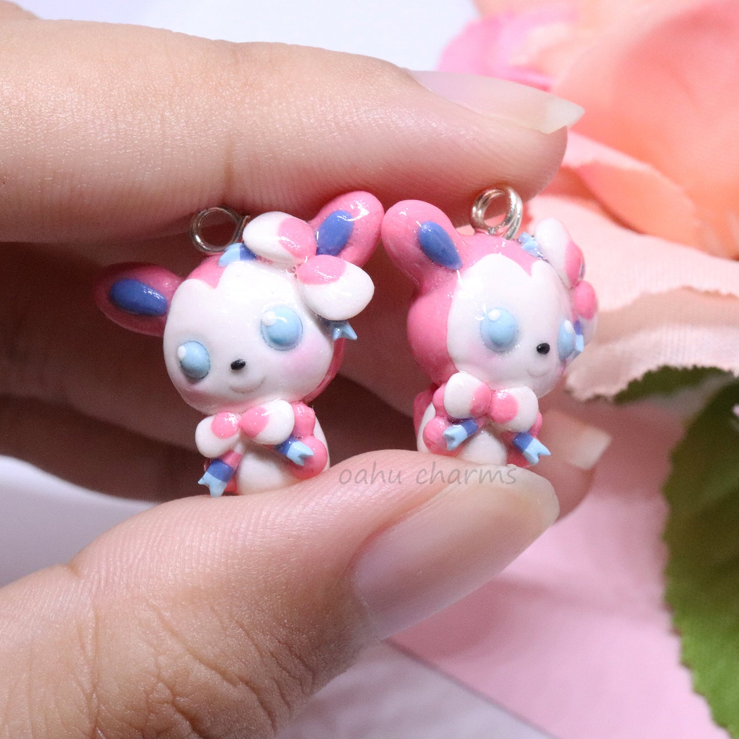 Sylveon Pokemon Polymer Clay Charm