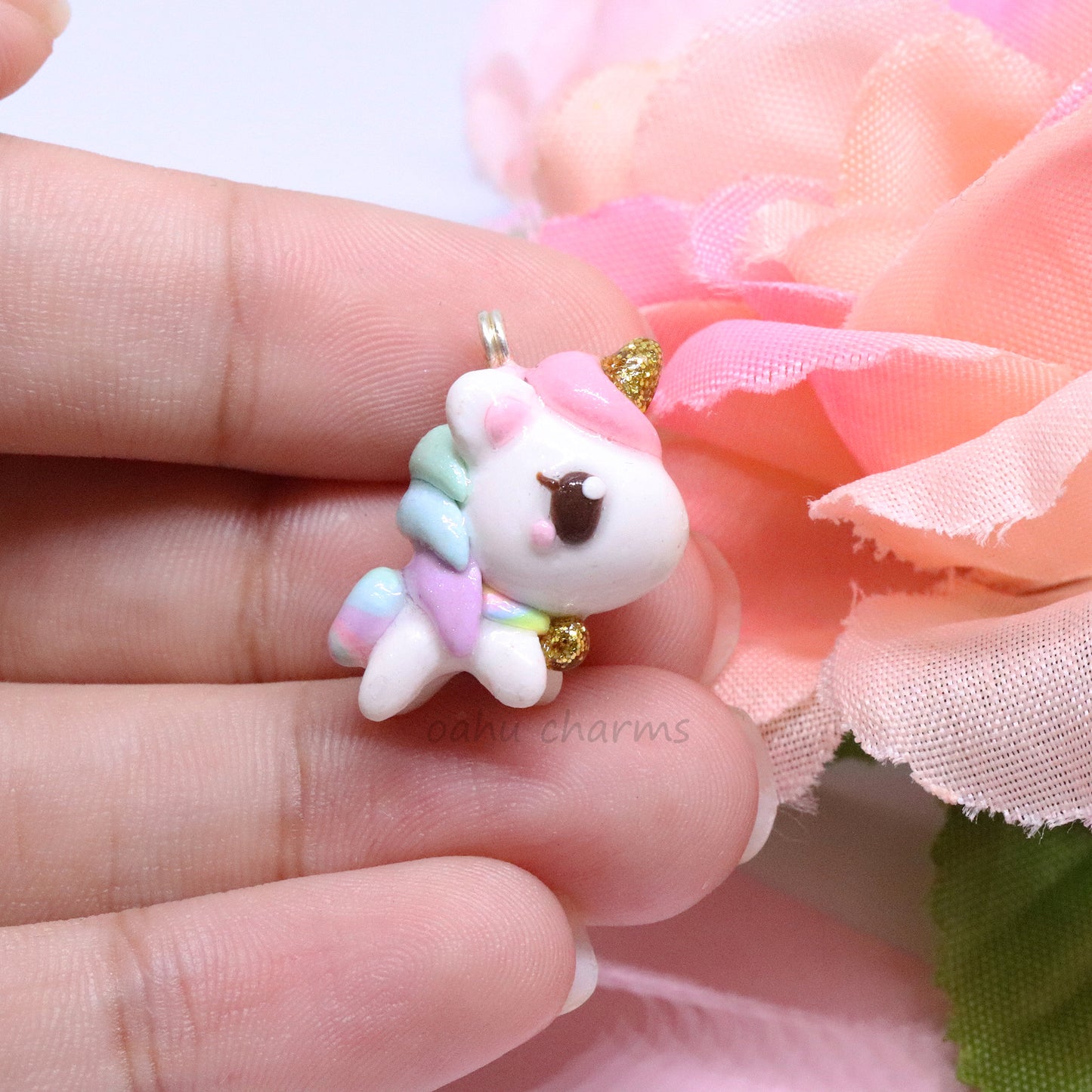 Pastel Unicorn Polymer Clay Charm