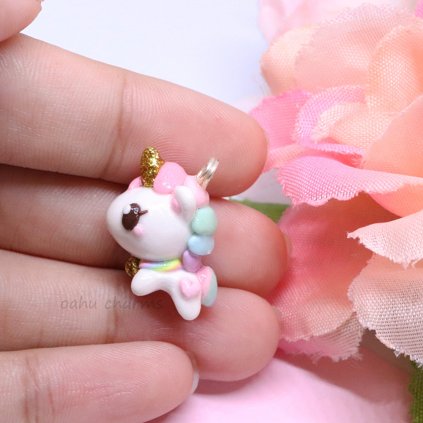 Pastel Unicorn Polymer Clay Charm