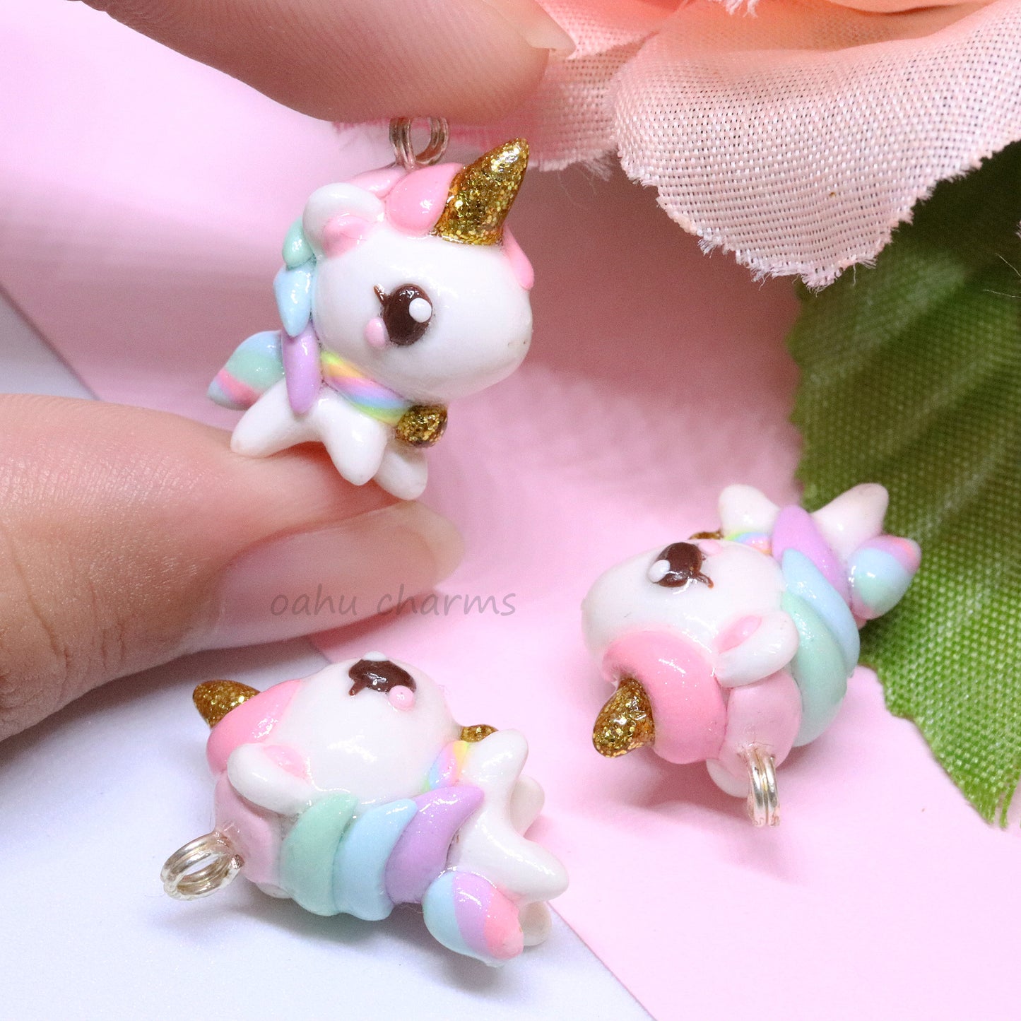 Pastel Unicorn Polymer Clay Charm