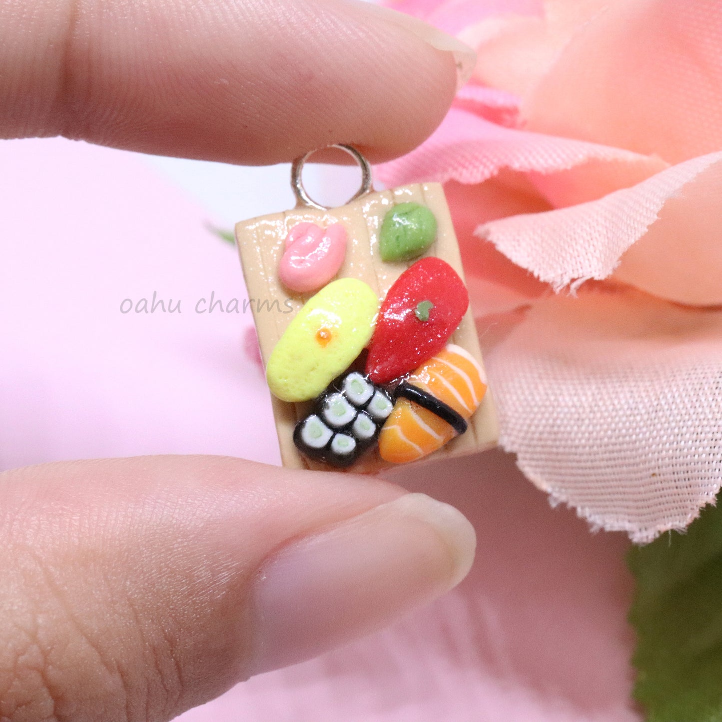 Sushi Platter 4 Piece Polymer Clay Charm