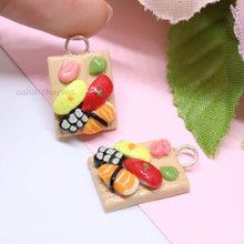 Load image into Gallery viewer, Sushi Platter 4 Piece Polymer Clay Charm
