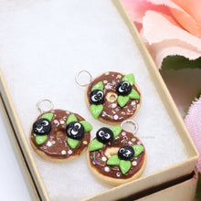 Load image into Gallery viewer, Chocolate Soot Ball Donut Polymer Clay Charm
